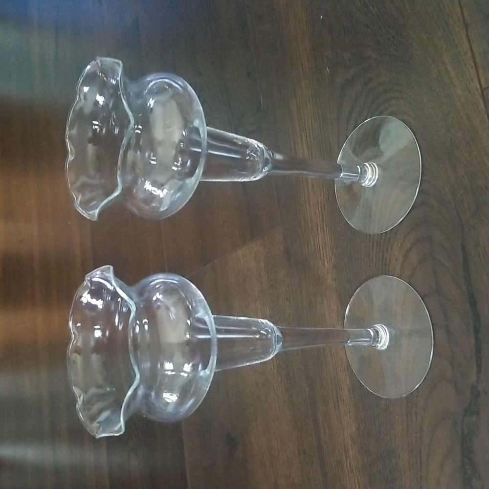 Pair of Princess House tulip glass candlesticks
